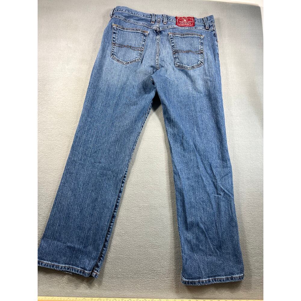 Lucky Brand Dungarees Jeans 33x30 Blue Distressed Bootcut Y2K Style - Picture 3 of 8